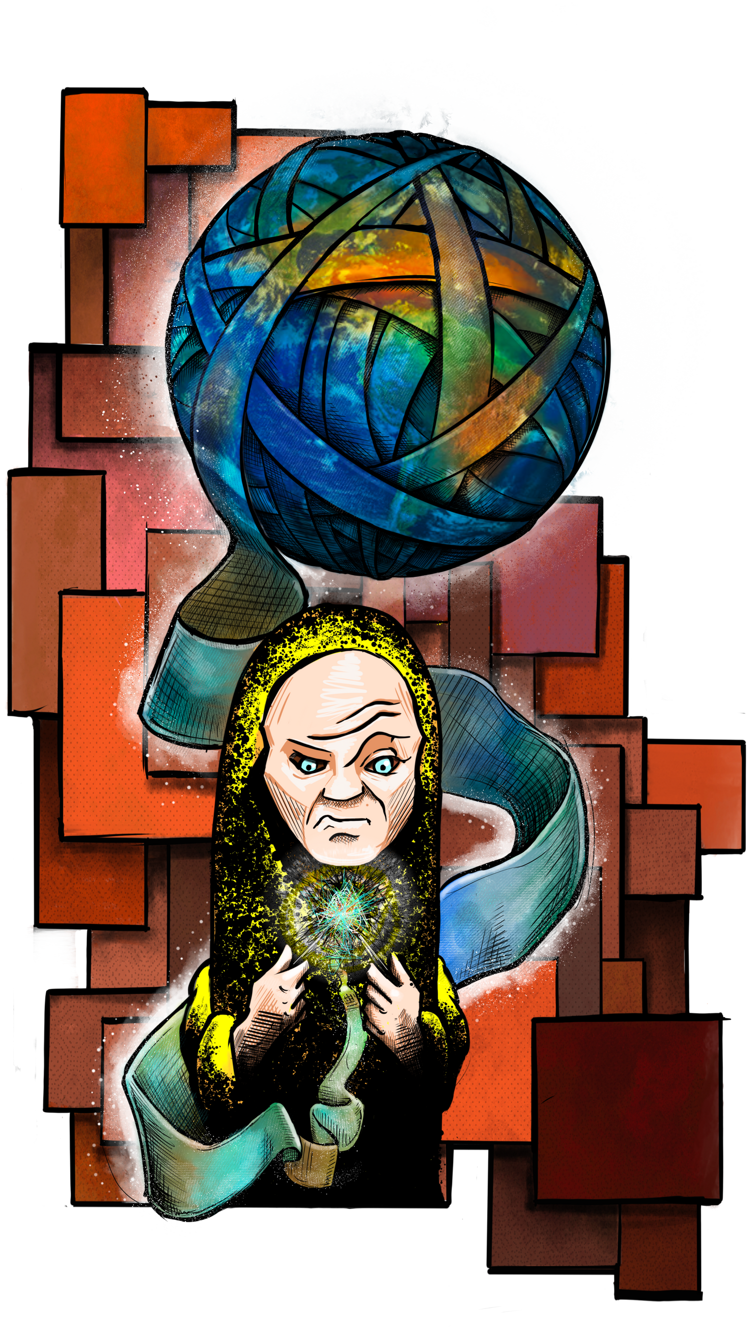"World Knitter" Digital Illustration